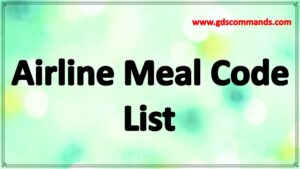 Airline Meal Code List