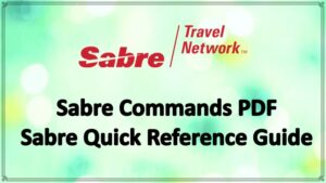 Sabre Commands PDF - Sabre Quick Reference Guide
